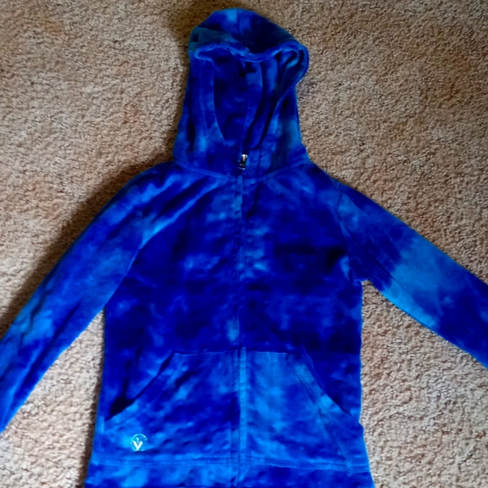 Blue and purple tie-dyed hoodie